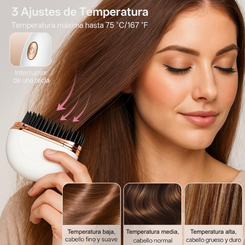 Cepillo Alisador de Cabello Portátil